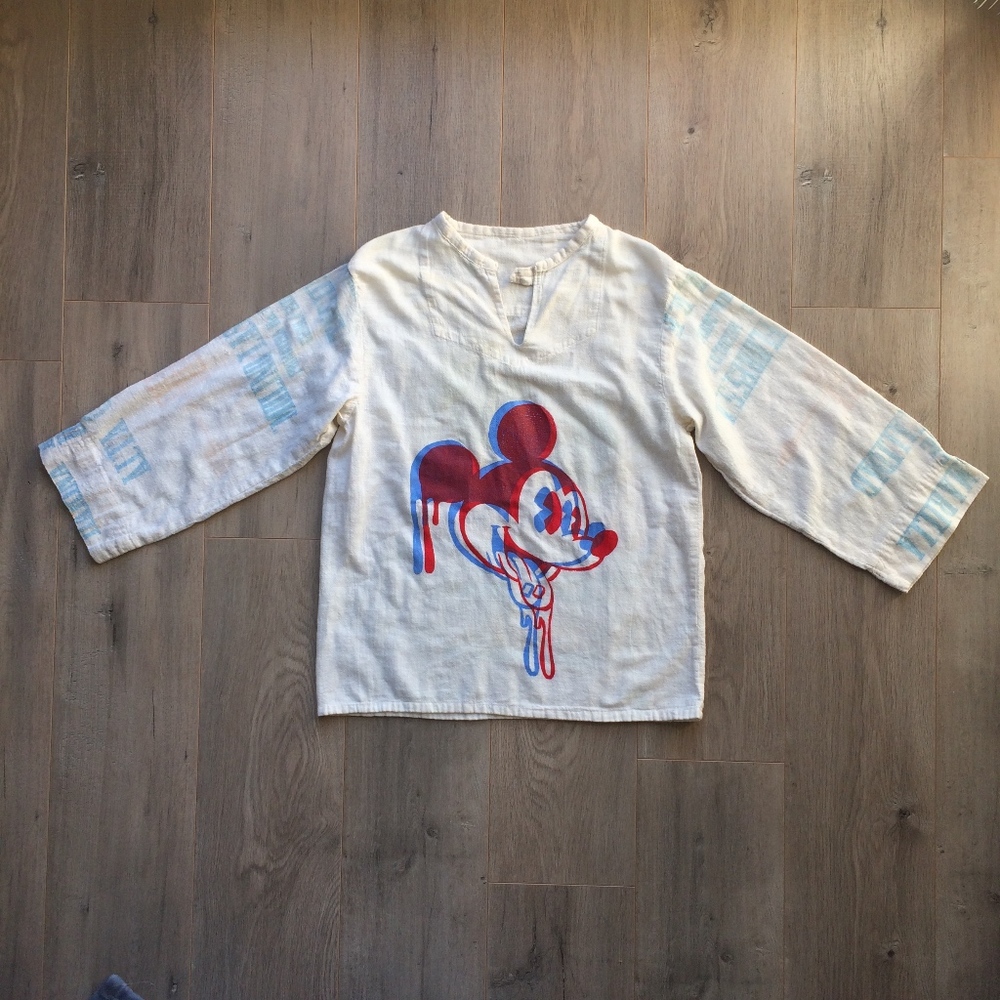 FINE ART Trippy Mickey Mouse Shirt Handmade by LA artist